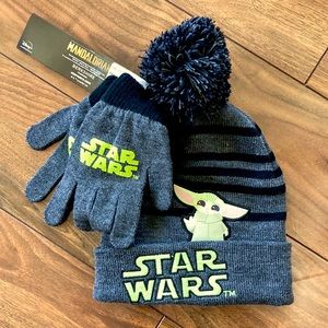 - Star Wars Mandalorian kids hat/gloves set NEW w tags youth